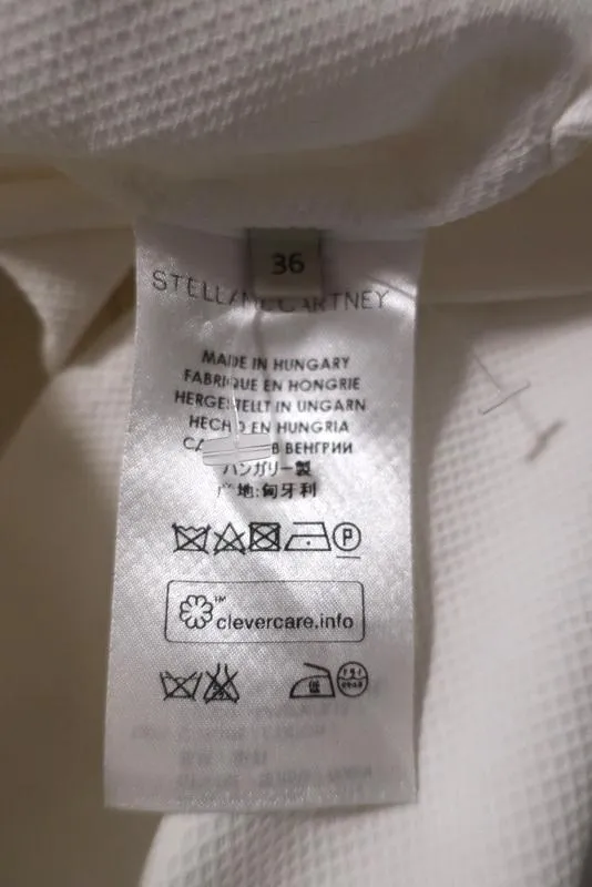 Stella McCartney Dress Diana White Cotton Pique Size 36 Ruffle Trim Polo Dress