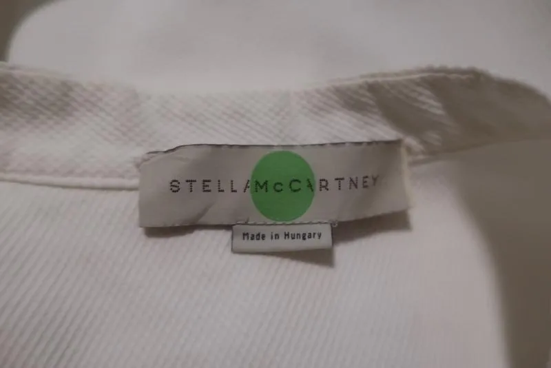 Stella McCartney Dress Diana White Cotton Pique Size 36 Ruffle Trim Polo Dress