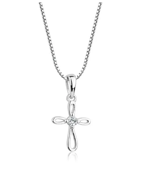 Sterling Silver Children's Infinity Cross Necklace for Kids
