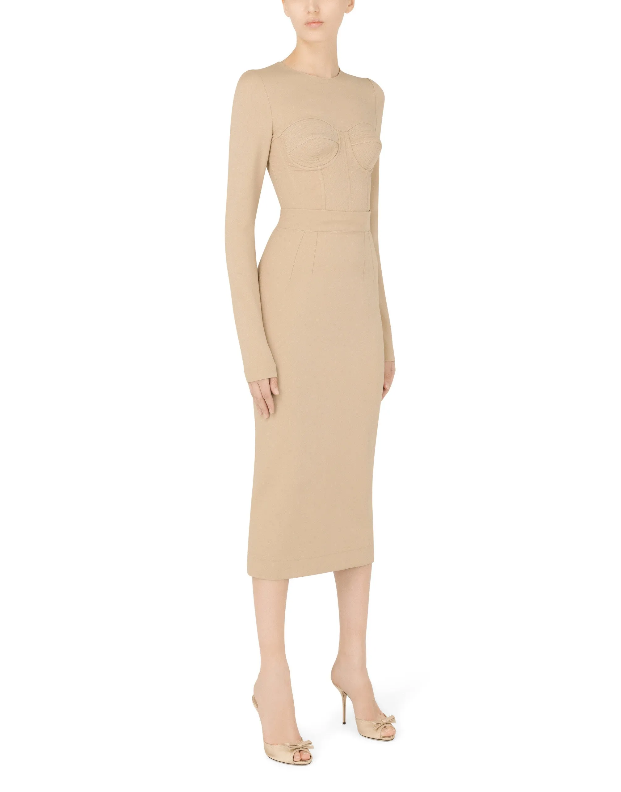 Stretch jersey midi skirt