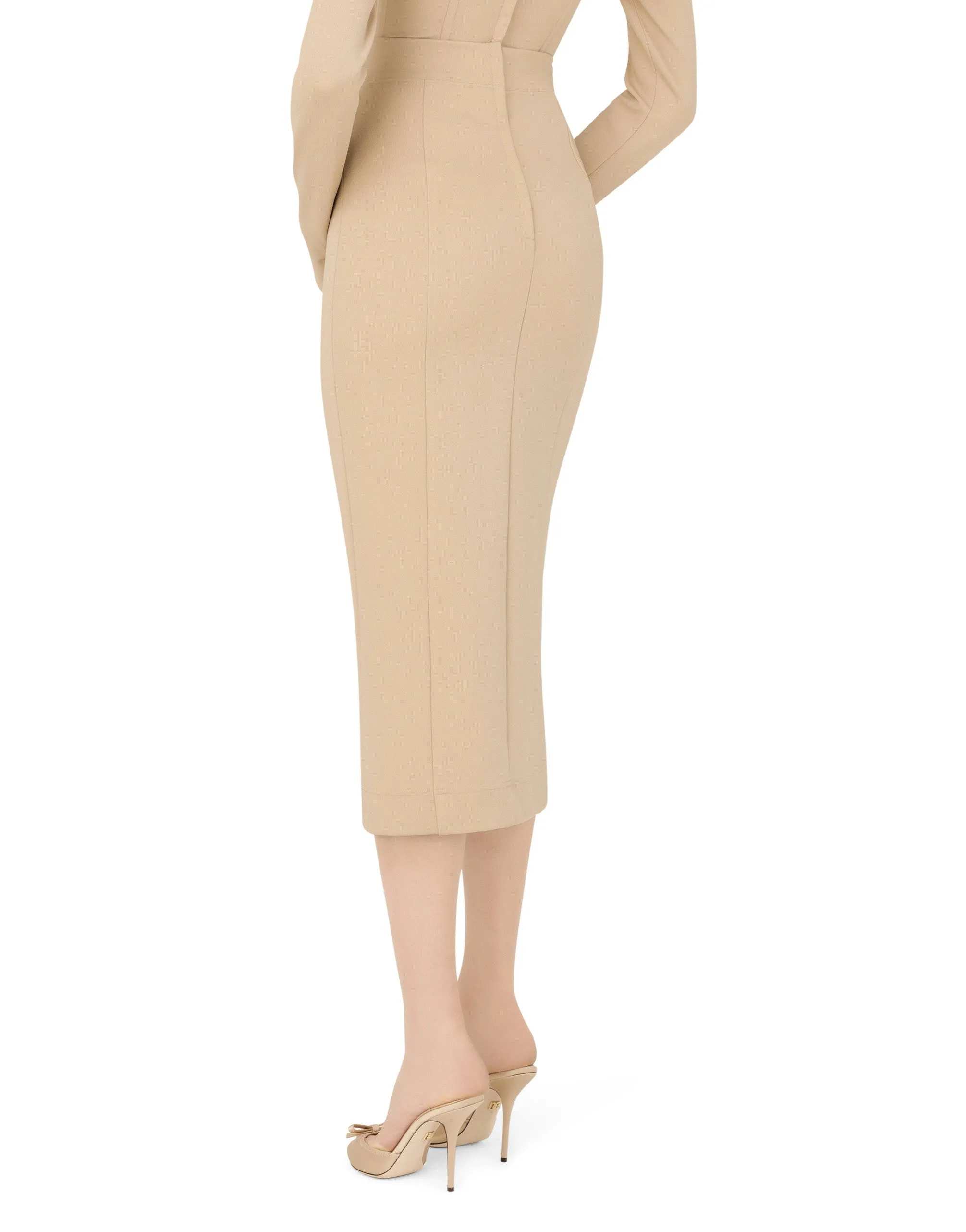 Stretch jersey midi skirt