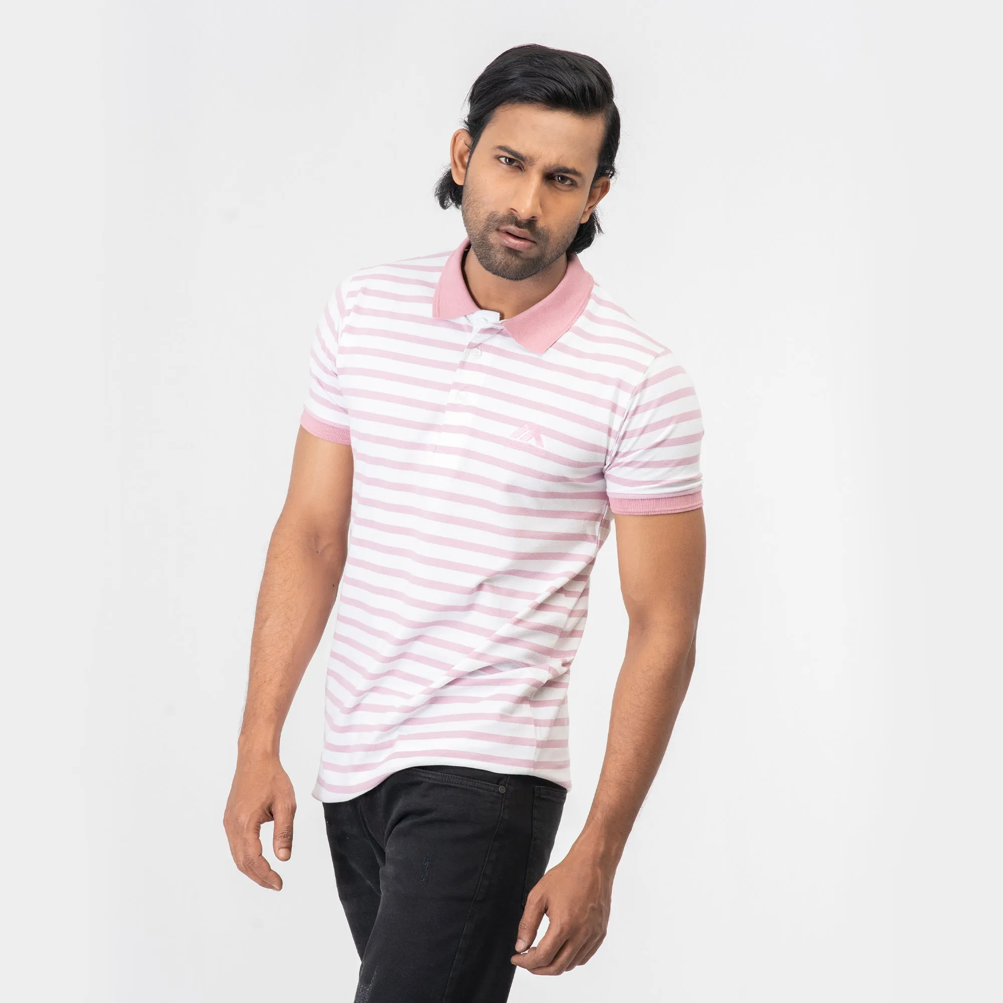 Stripe Polo Shirt - Pink