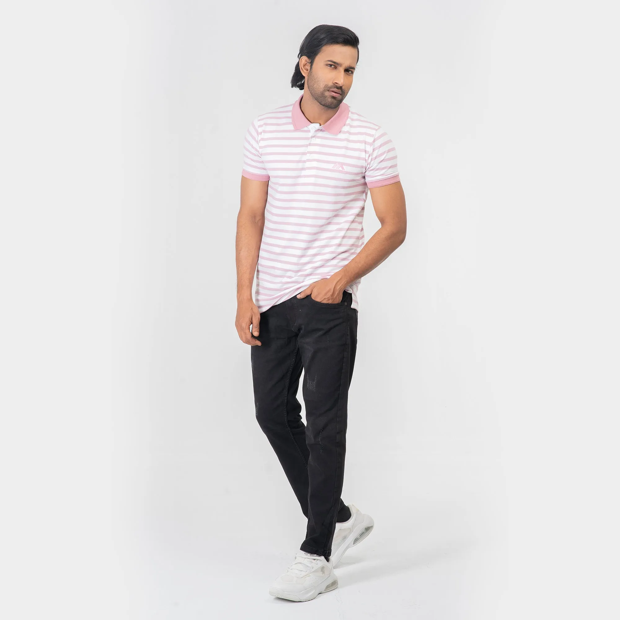 Stripe Polo Shirt - Pink