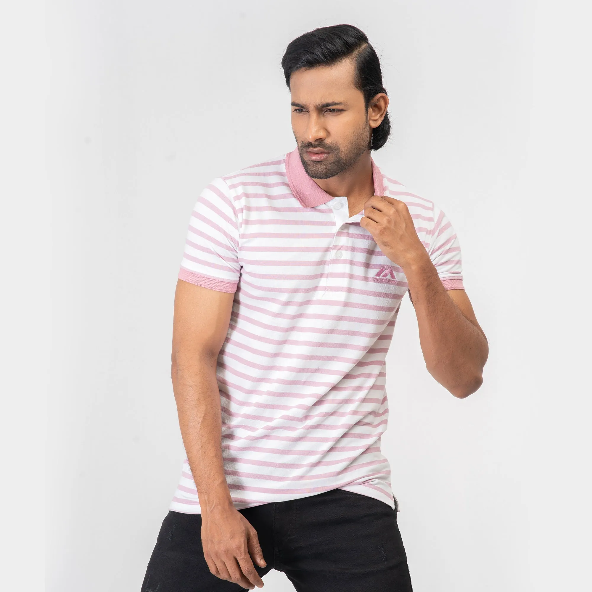 Stripe Polo Shirt - Pink