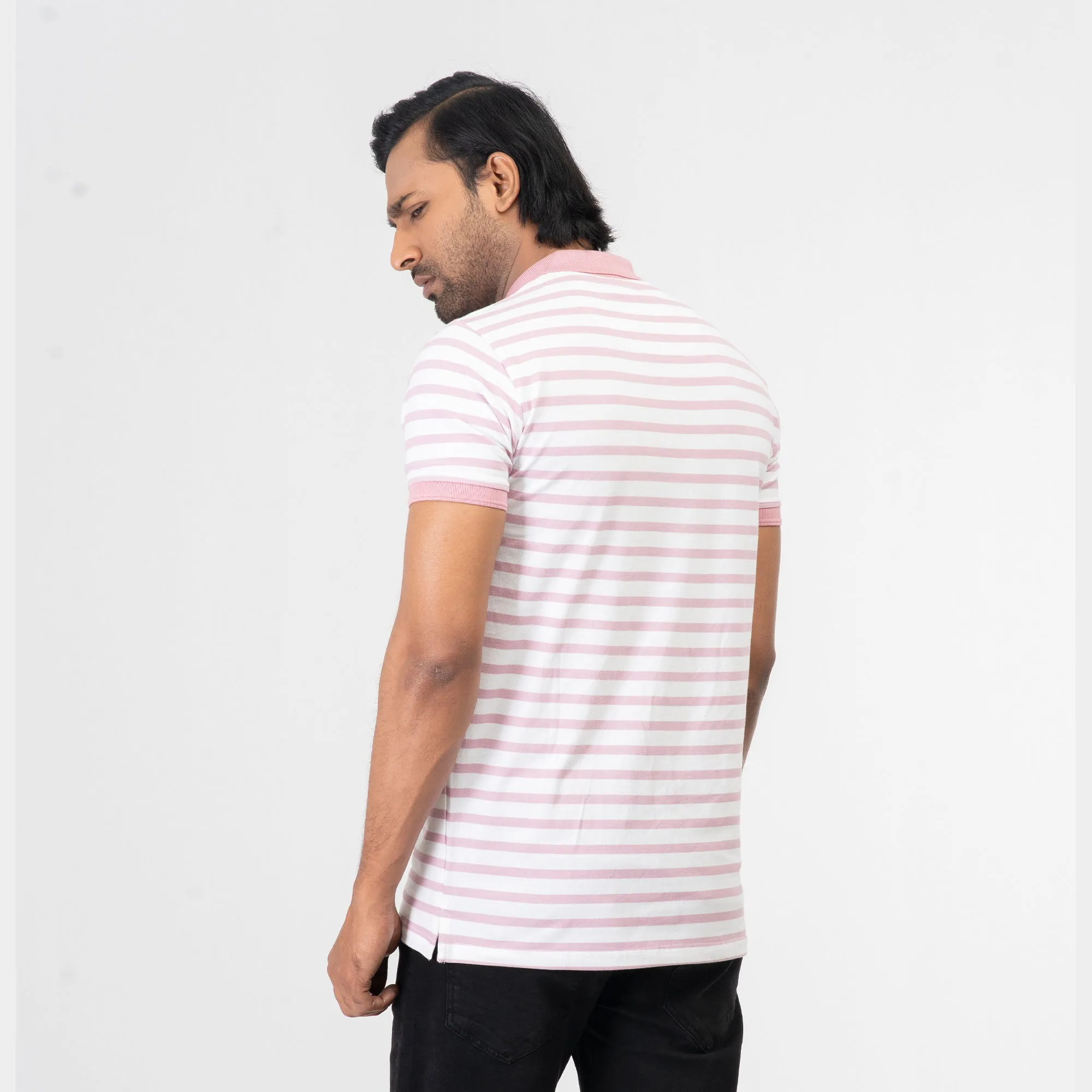 Stripe Polo Shirt - Pink