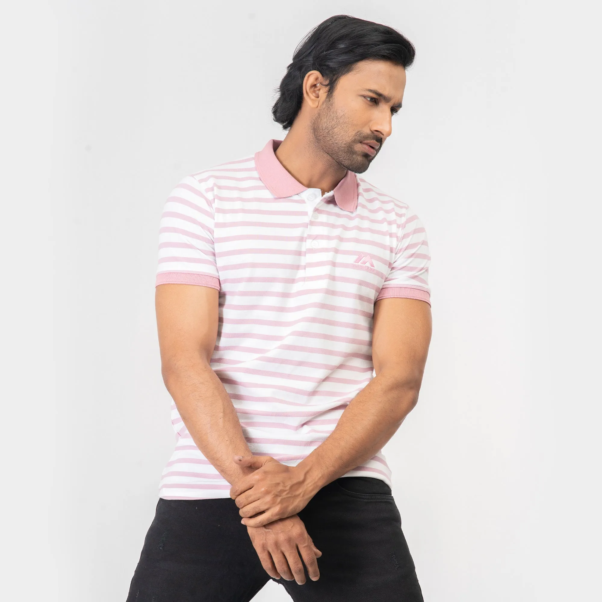Stripe Polo Shirt - Pink