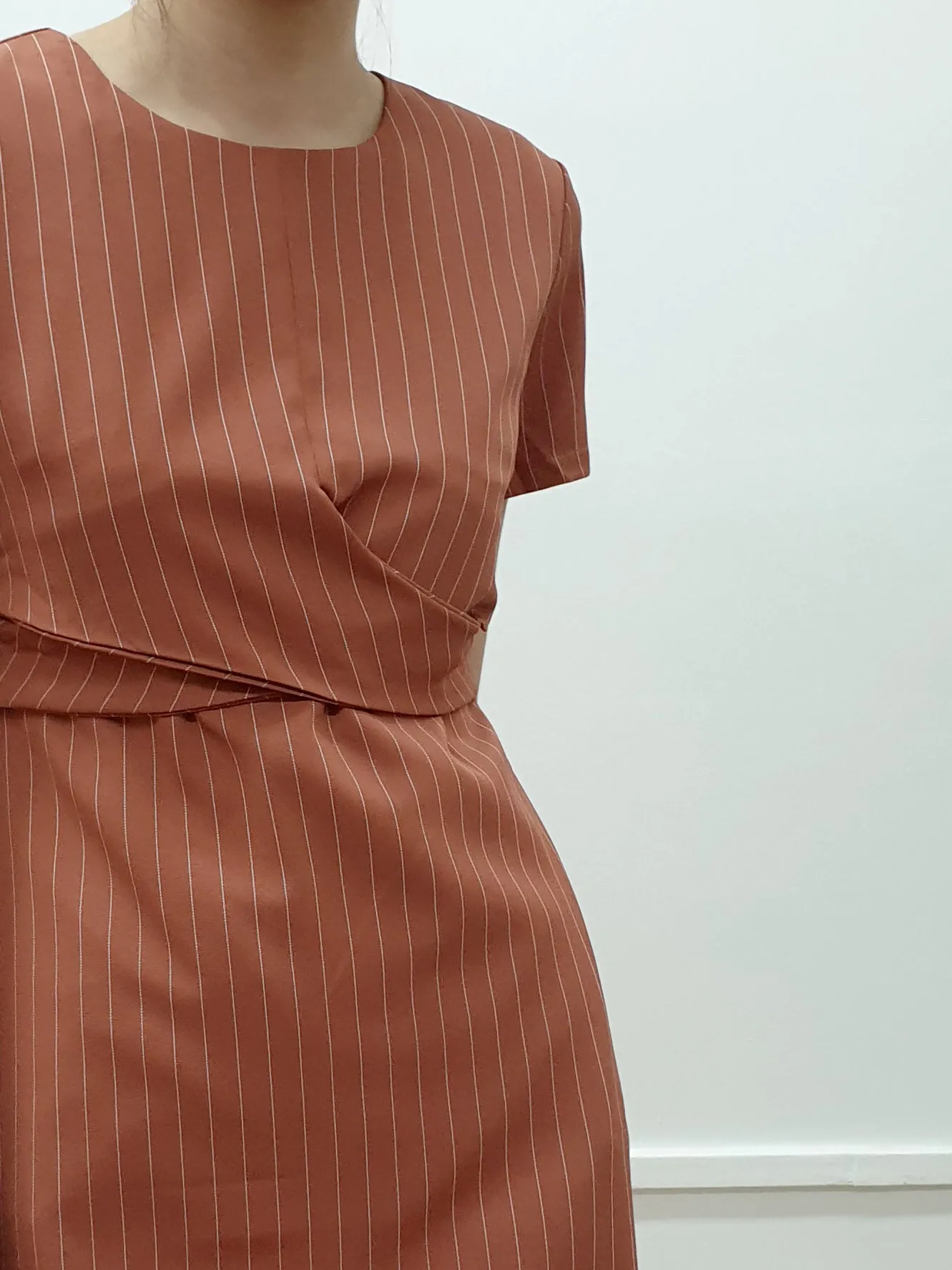 Stripes Cross Front Dress
