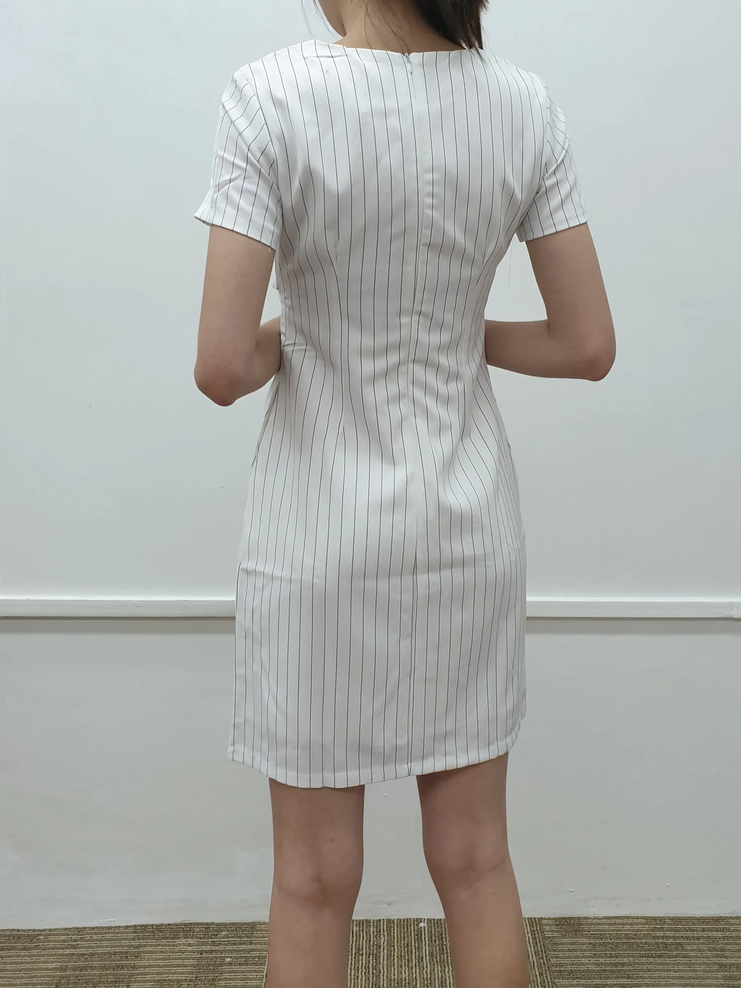 Stripes Cross Front Dress