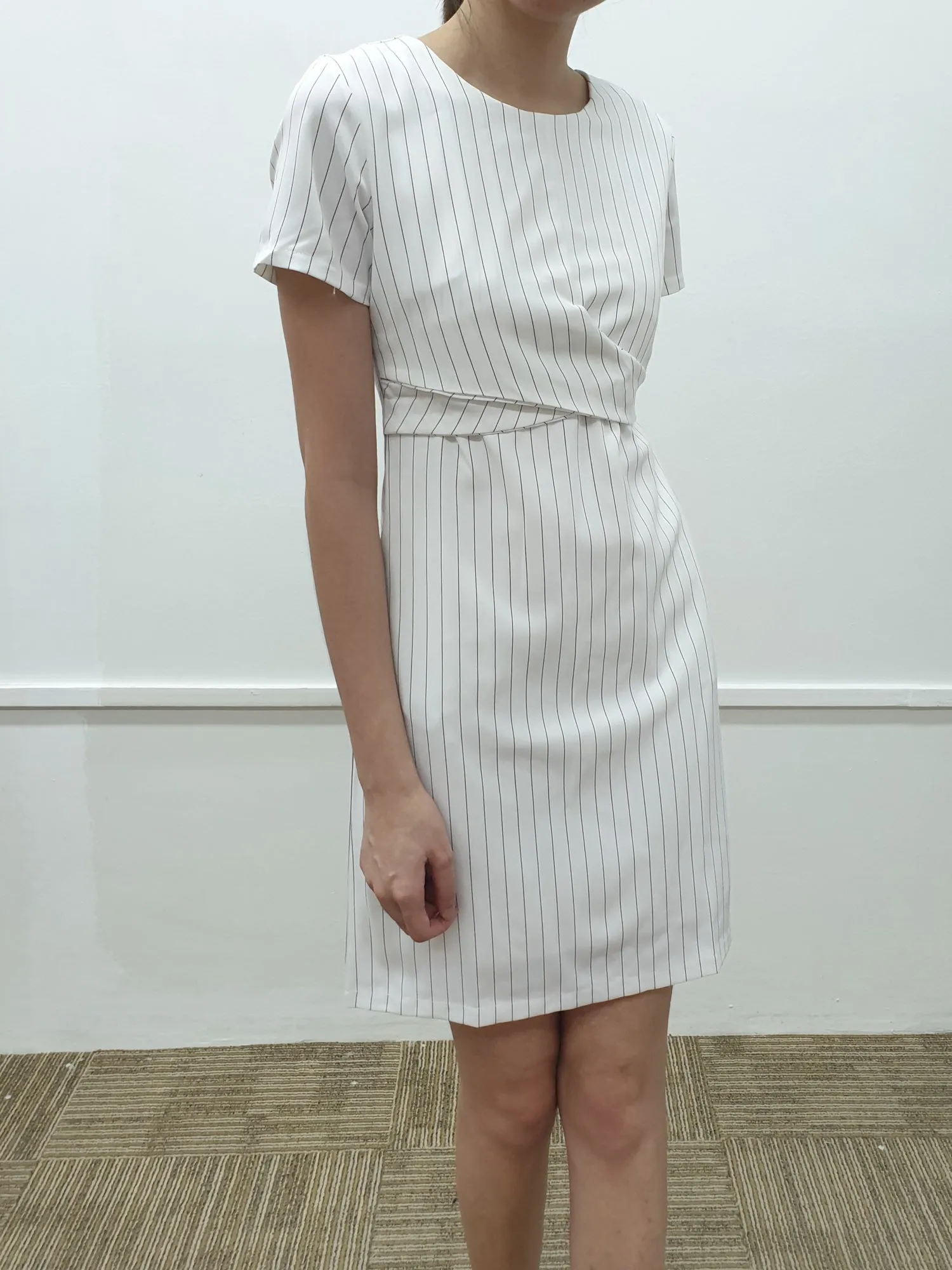 Stripes Cross Front Dress