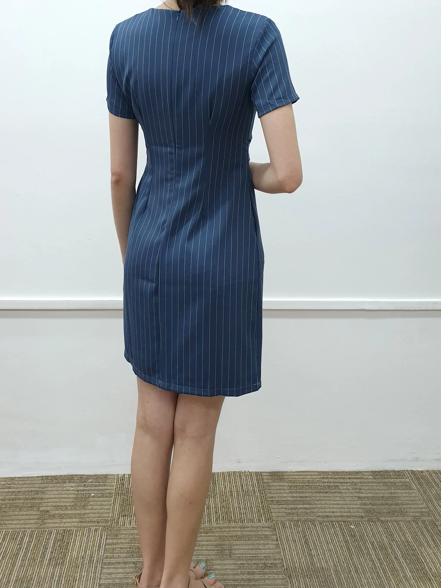 Stripes Cross Front Dress