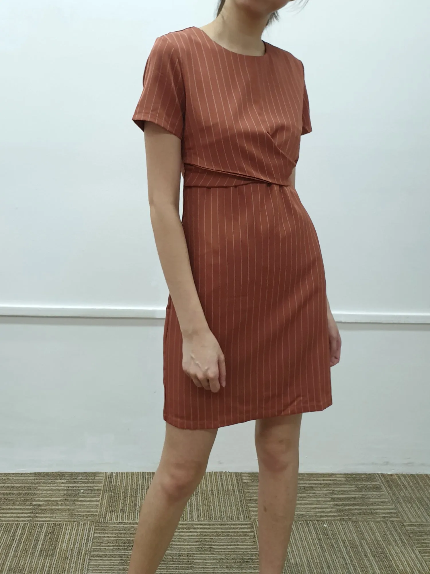 Stripes Cross Front Dress