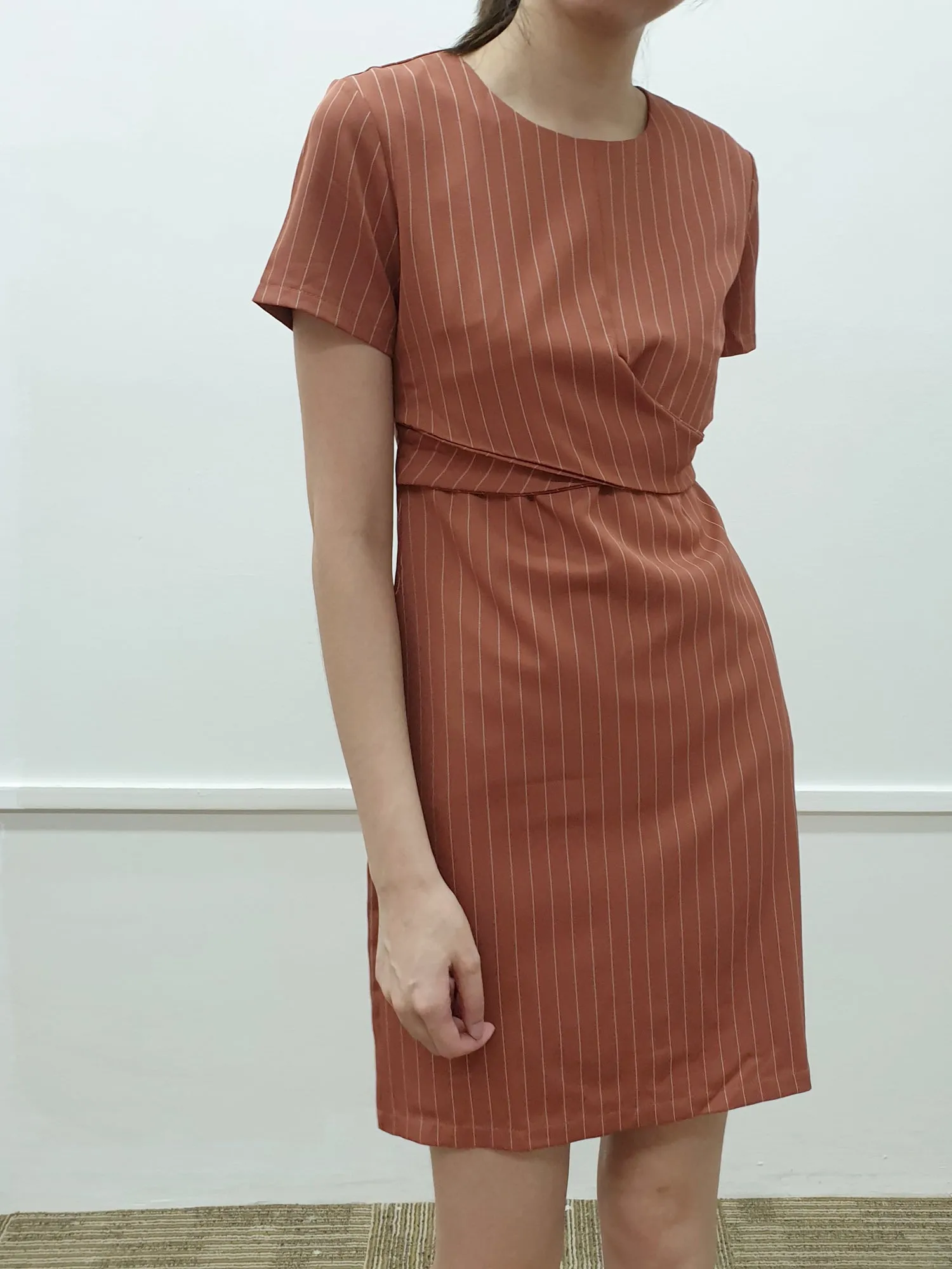 Stripes Cross Front Dress