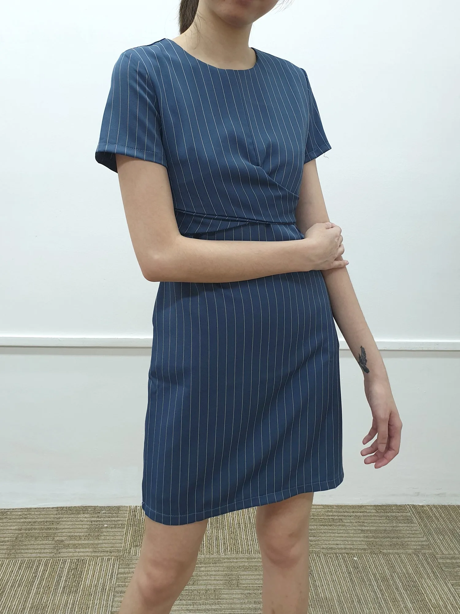 Stripes Cross Front Dress