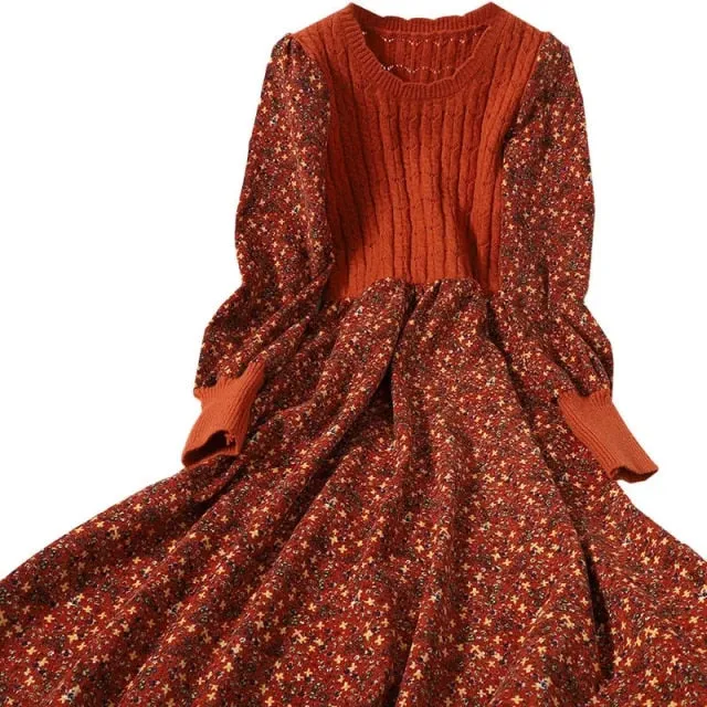 Stylemein - Winter Maxi Dress | Printed Maxi Dress