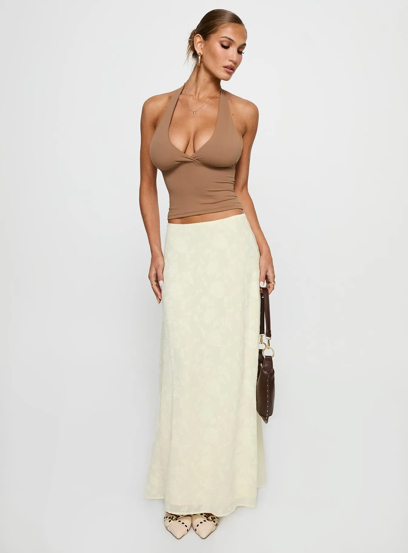 Su Casa Low Waist Maxi Skirt Yellow