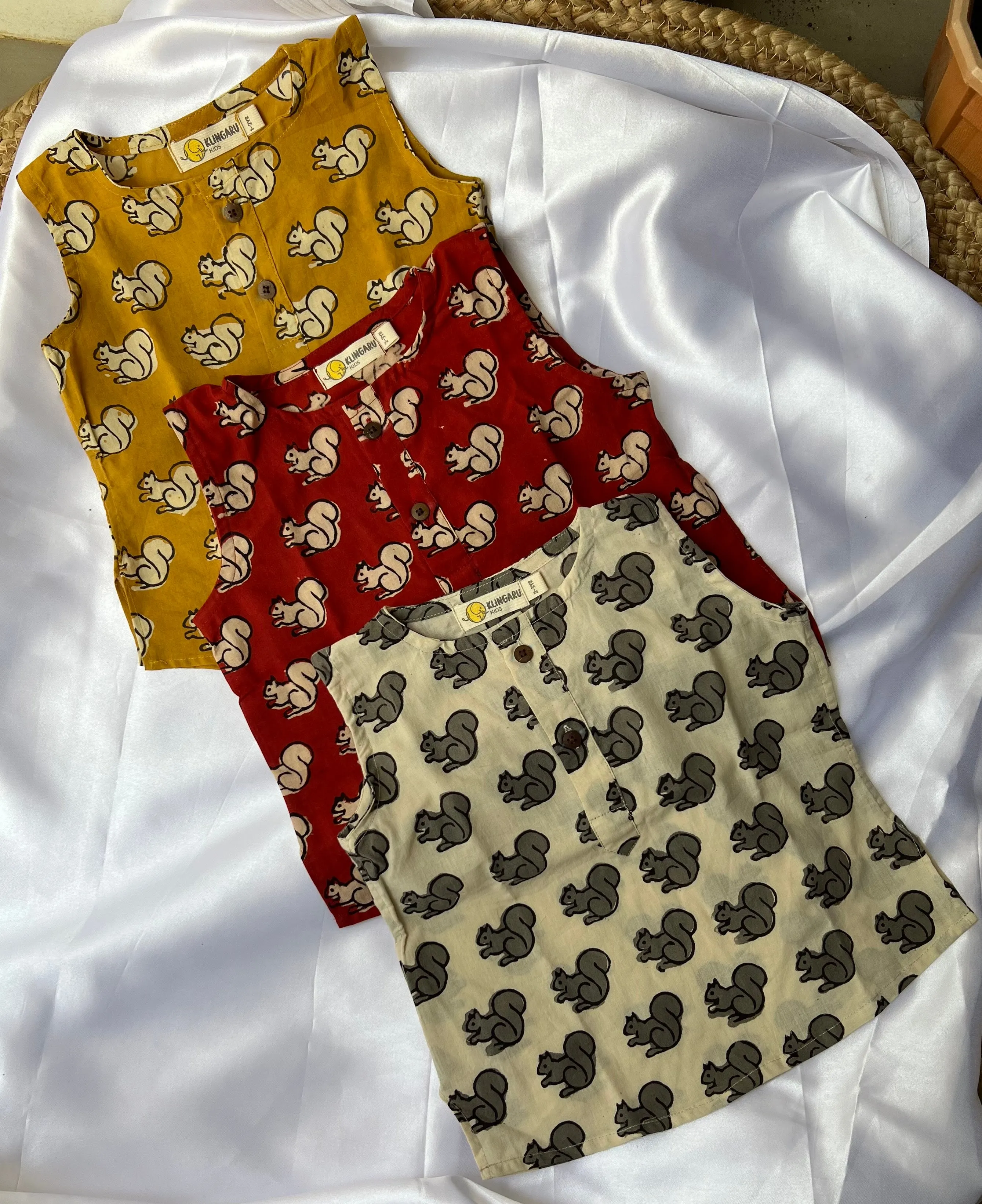 Summer Sleeveless Unisex Short Kurtas- Multiple Prints