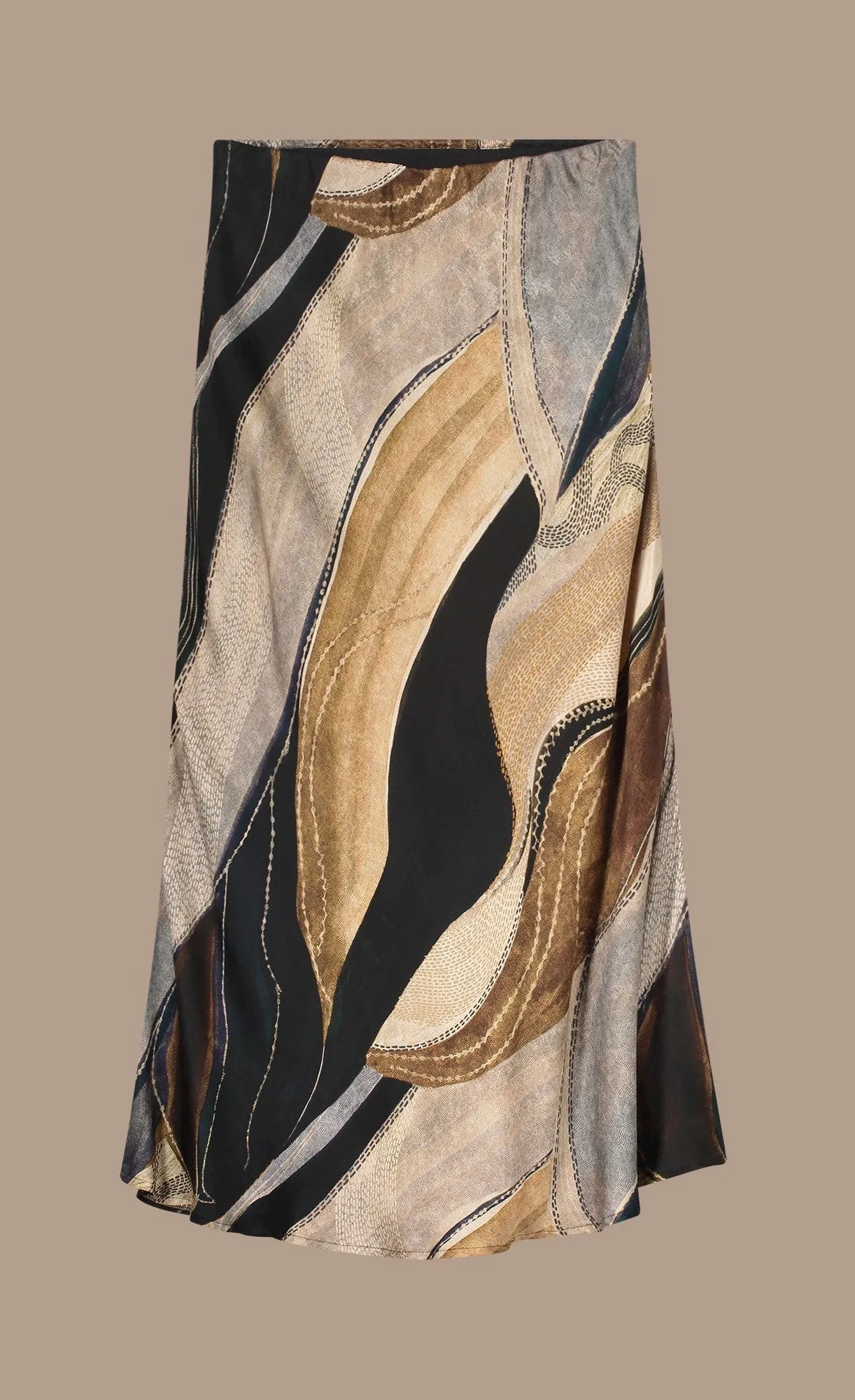 Summum Flowy Lines Organic Print Long Skirt