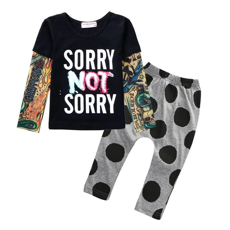 Sun Moon Kids born Baby Girl Clothes Casual Baby Clothing Sets T-Shirt   Pants Kids Autumn Outfits Baby Boy Clothes