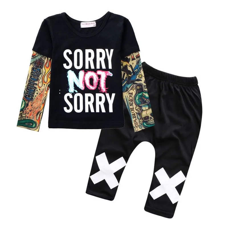 Sun Moon Kids born Baby Girl Clothes Casual Baby Clothing Sets T-Shirt   Pants Kids Autumn Outfits Baby Boy Clothes