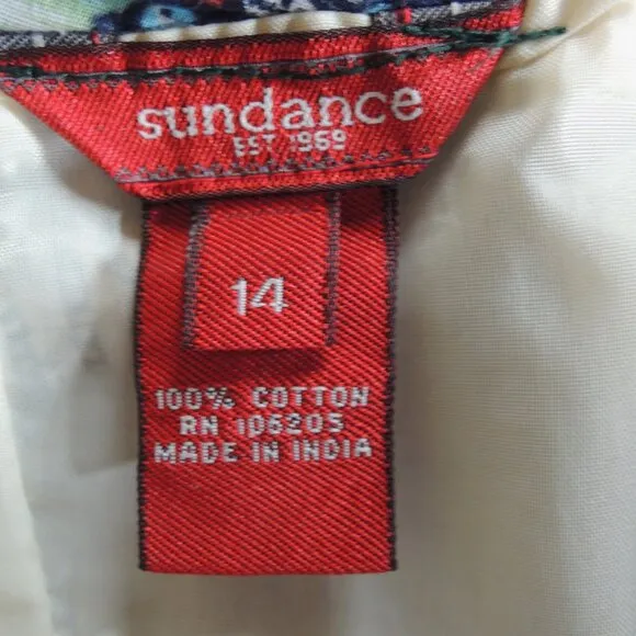 Sundance Blue &amp; Green Tiered Peasant Batik Print Maxi Skirt 14