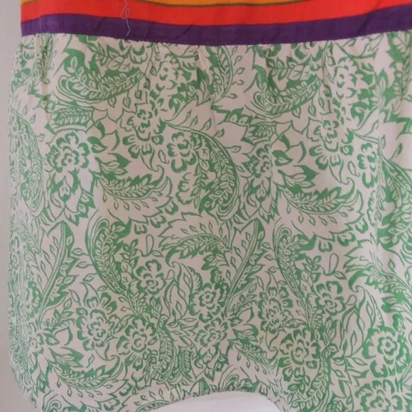 Sundance Blue &amp; Green Tiered Peasant Batik Print Maxi Skirt 14
