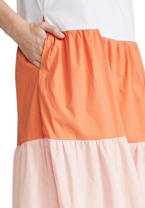 Sunny Color Block Maxi Dress
