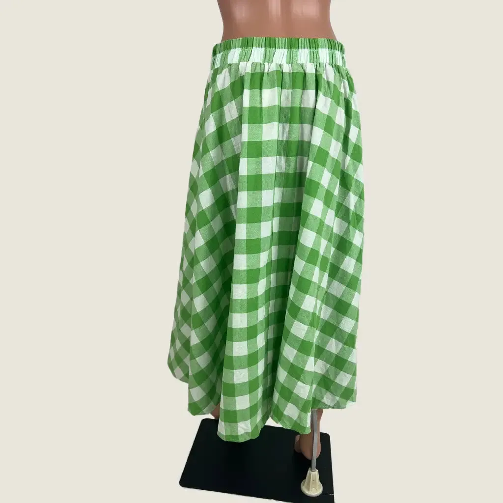 Sunny Girl Checkered Maxi Circle Skirt