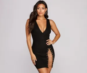 Supplest Suede Stylish Chain Detail Dress