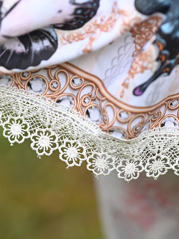 Sweet Lolita SK Lace As Image Butterfly Pattern Lolita Skirts
