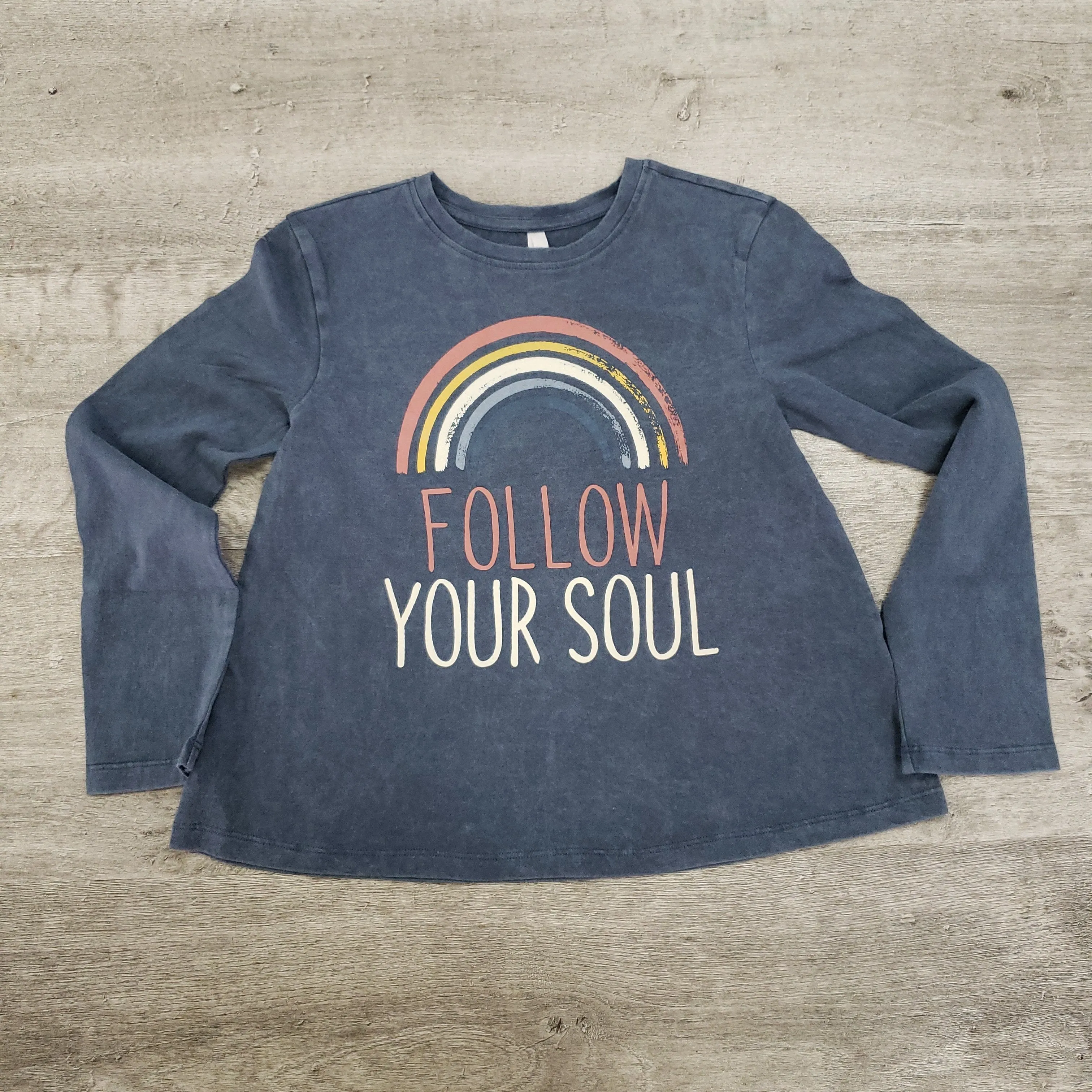 Sweet Soul Clothing Follow Your Soul Long Sleeve Tee - Dusty Blue