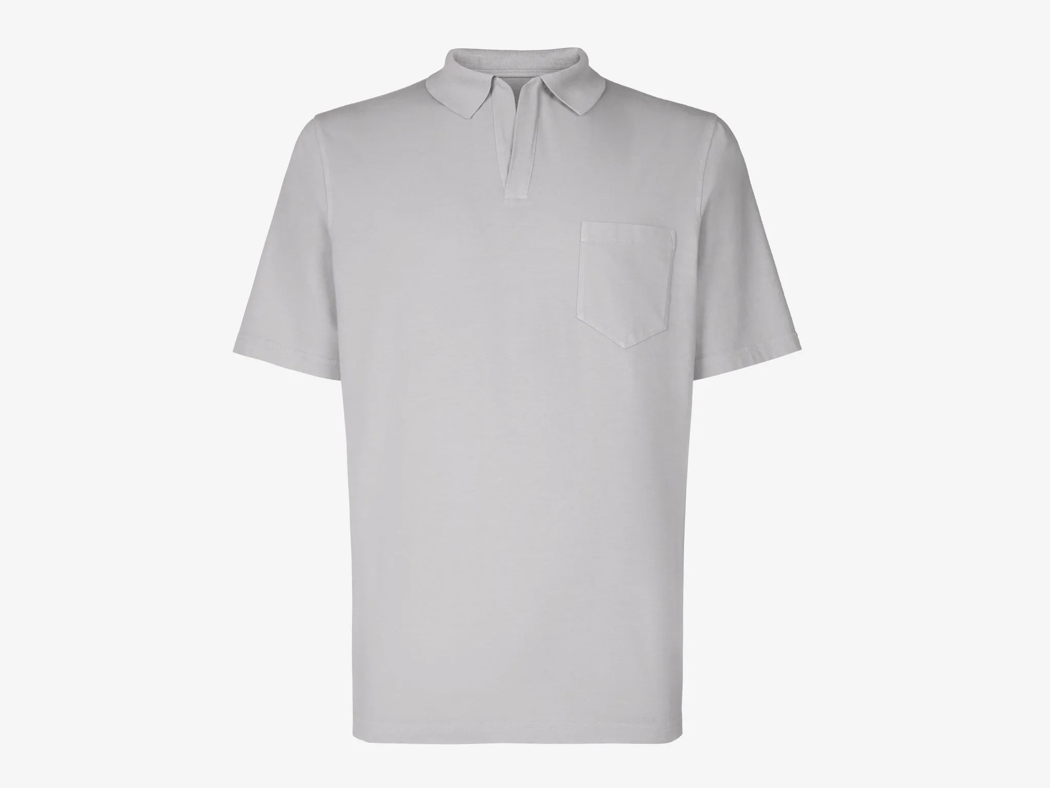 T-Shirt Crew Cotton Polo T Shirt - Pearl Grey