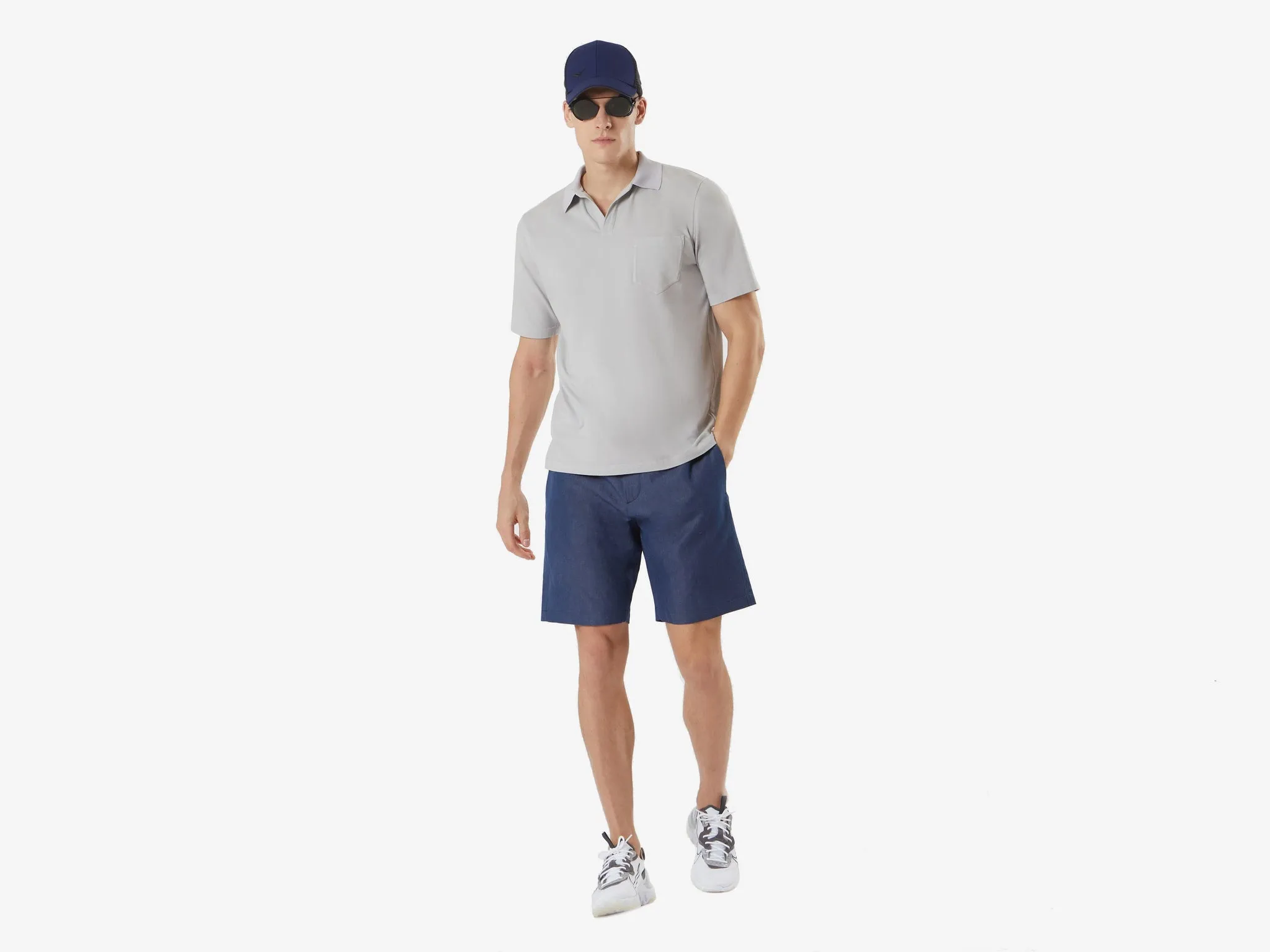 T-Shirt Crew Cotton Polo T Shirt - Pearl Grey