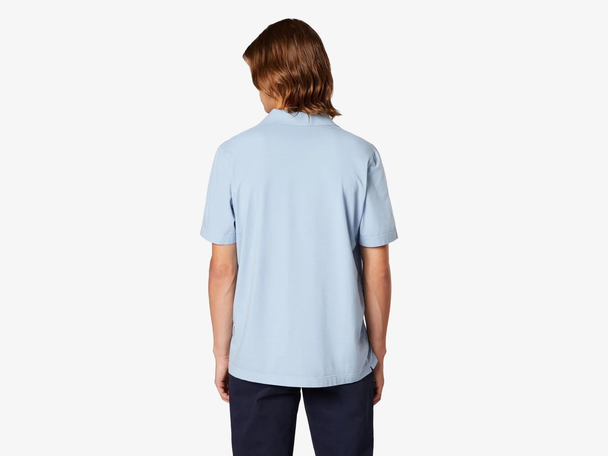 T-Shirt Crew Cotton Polo T Shirt - Sky Blue