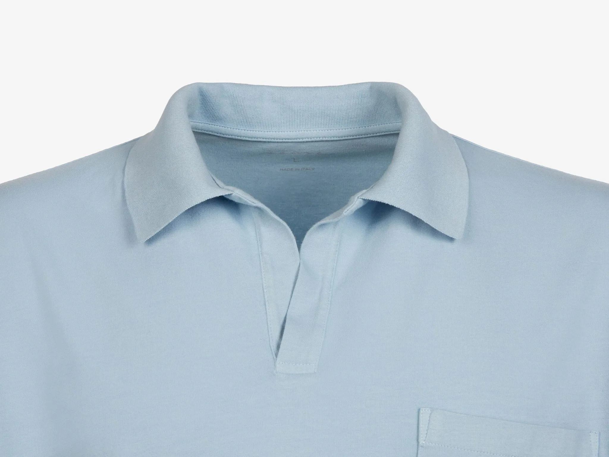 T-Shirt Crew Cotton Polo T Shirt - Sky Blue