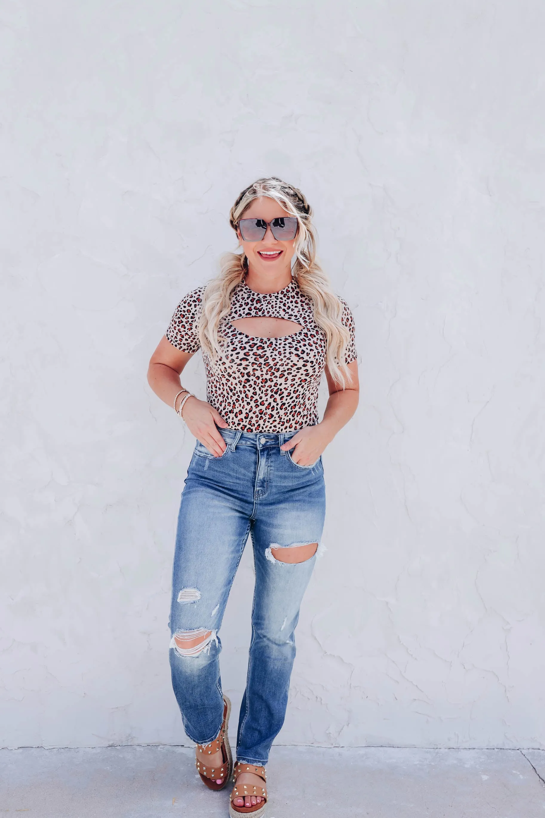 Tamara Cutout Leopard Print Bodysuit