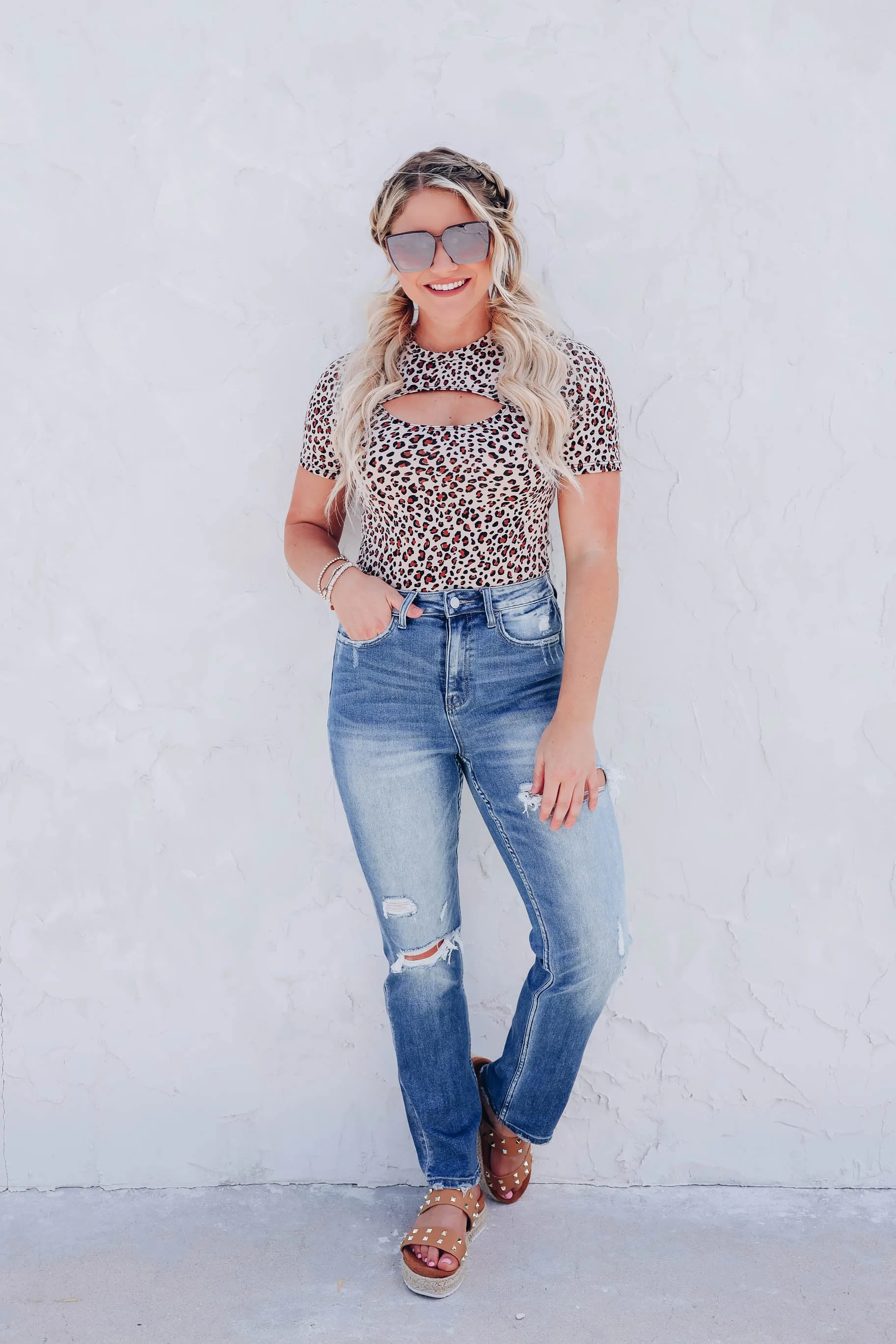 Tamara Cutout Leopard Print Bodysuit