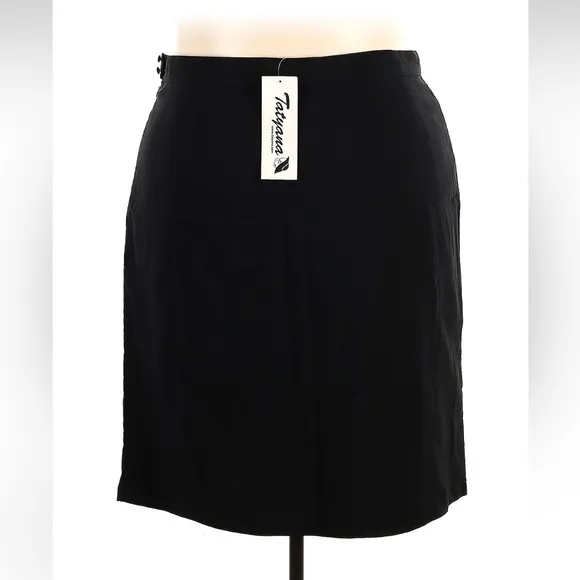 Tatyana Pencil Skirt with Button Detail, Black, 4X, NWT