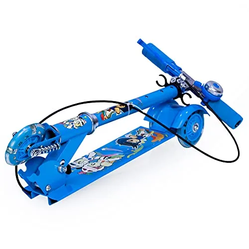 Tazomi Kids Road Runner Scooter, Skating Ride on, Scratch Free with 4 Adjustable Level Handlebar & Foldable Design Scooter for Kids Above 3 Years (Break Blue)