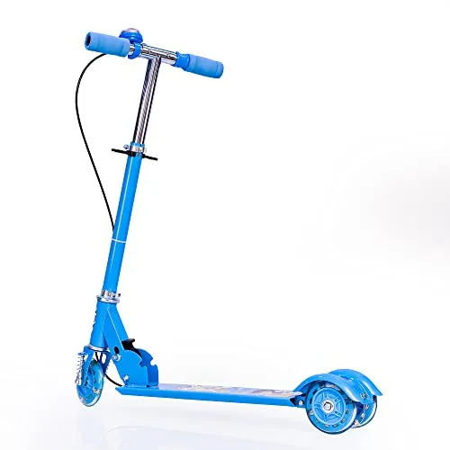 Tazomi Kids Road Runner Scooter, Skating Ride on, Scratch Free with 4 Adjustable Level Handlebar & Foldable Design Scooter for Kids Above 3 Years (Break Blue)