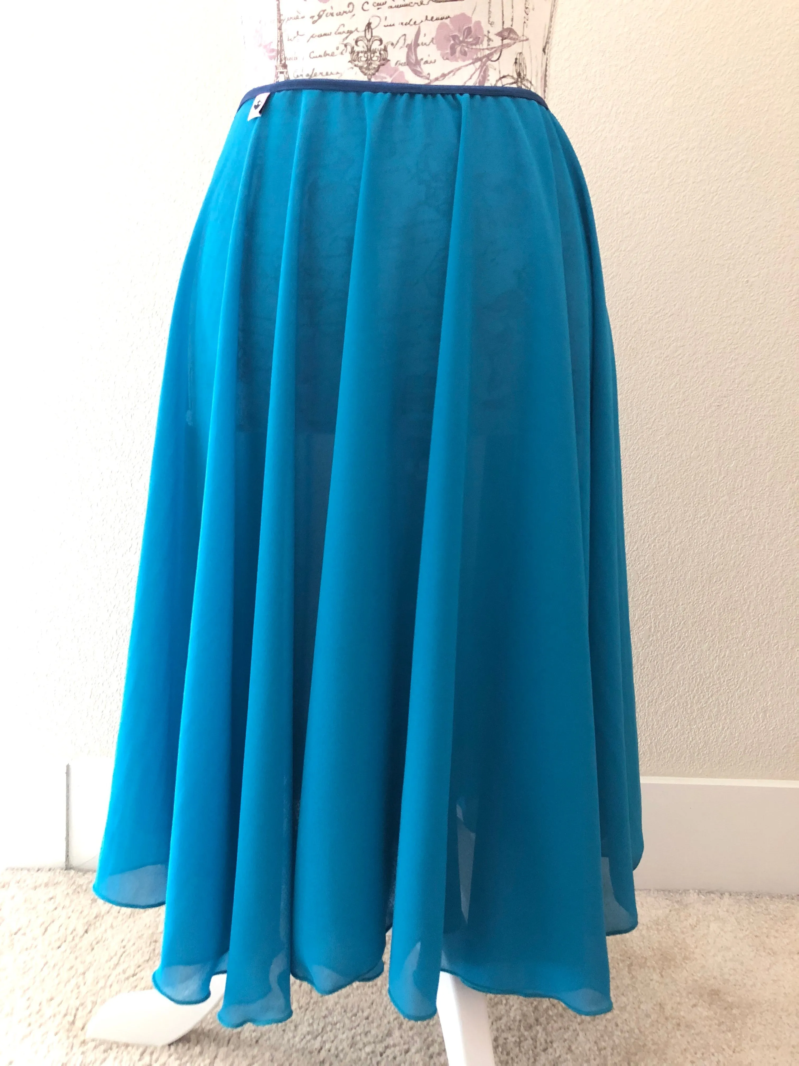 【Teal Georgette】Rehearsal long flowy skirt
