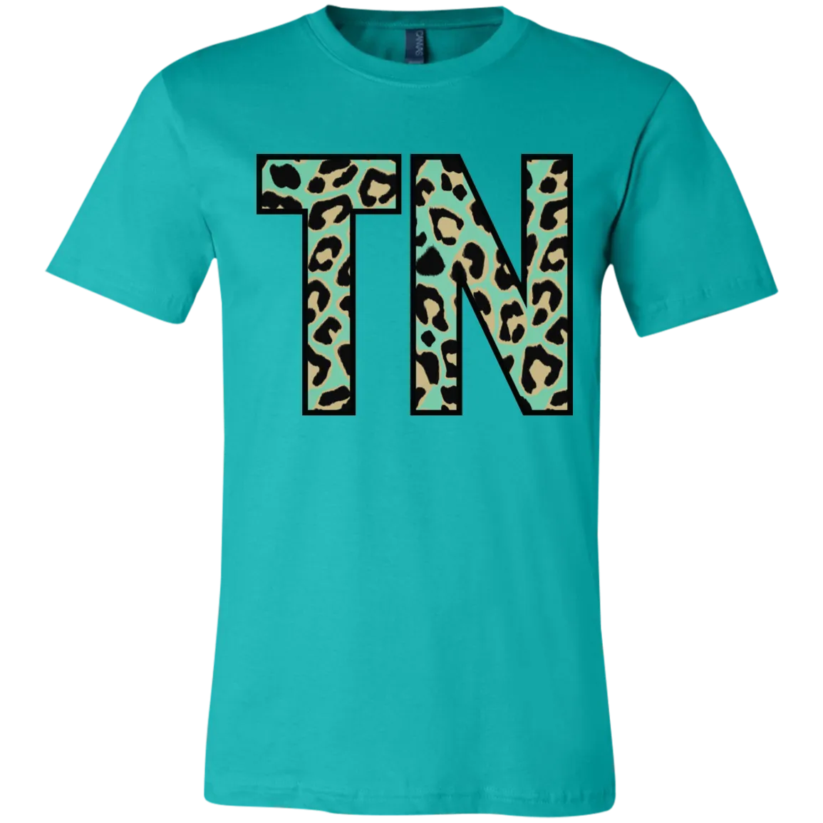 Teal Leopard Tennessee Bella Canvas Tee – Bold and Stylish Tennessee Pride