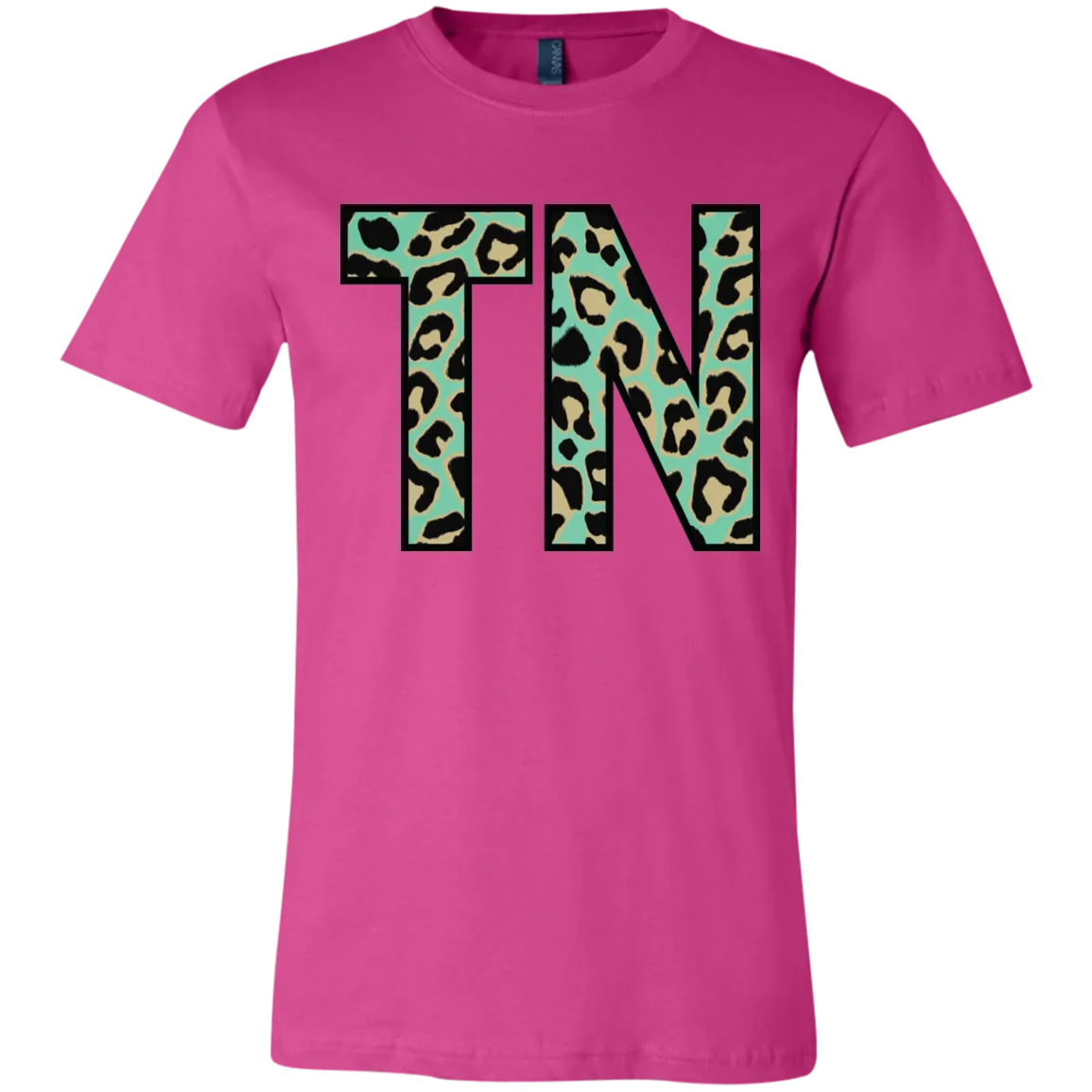 Teal Leopard Tennessee Bella Canvas Tee – Bold and Stylish Tennessee Pride