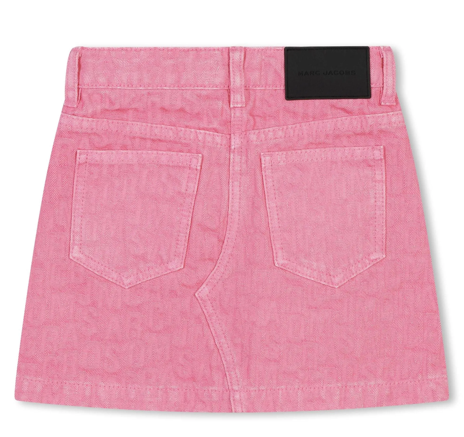 The Marc Jacobs Allover Logo Print Skirt In Fuchsia