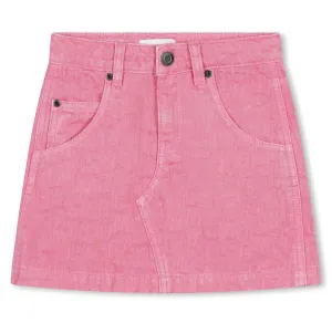 The Marc Jacobs Allover Logo Print Skirt In Fuchsia