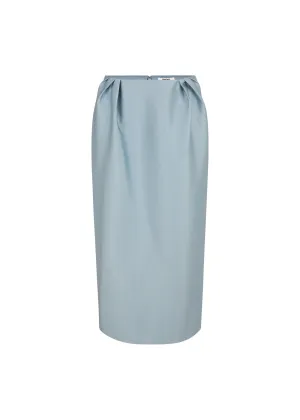 The Tulip Midi Skirt in Dusty Blue
