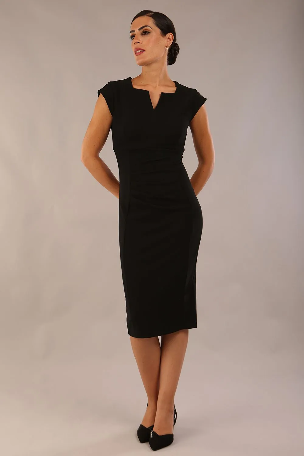 Thea Cap Sleeved Pencil Dress