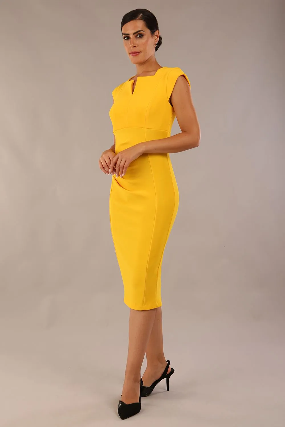 Thea Cap Sleeved Pencil Dress