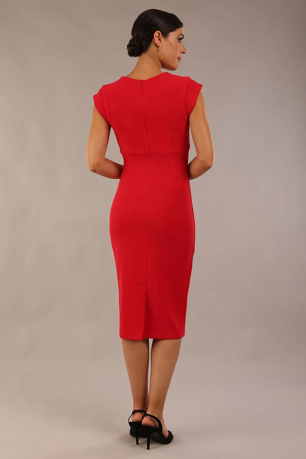 Thea Cap Sleeved Pencil Dress