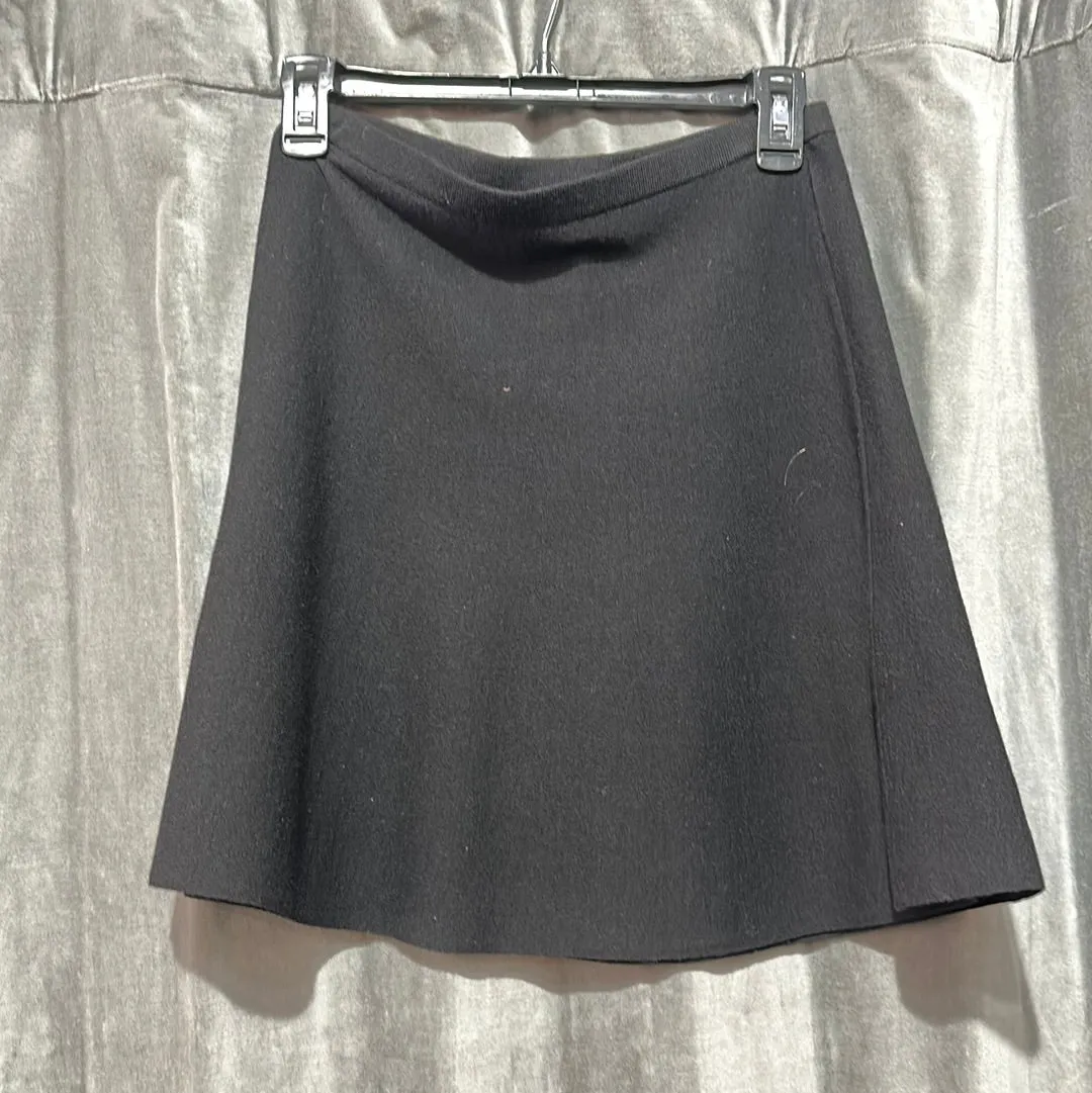 Theory Black Knit Stretch Flare Short Skirt