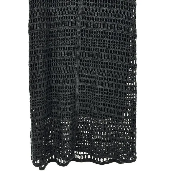 Theory Nirlee Sag Harbor Crochet Open Knit Dress Black Small